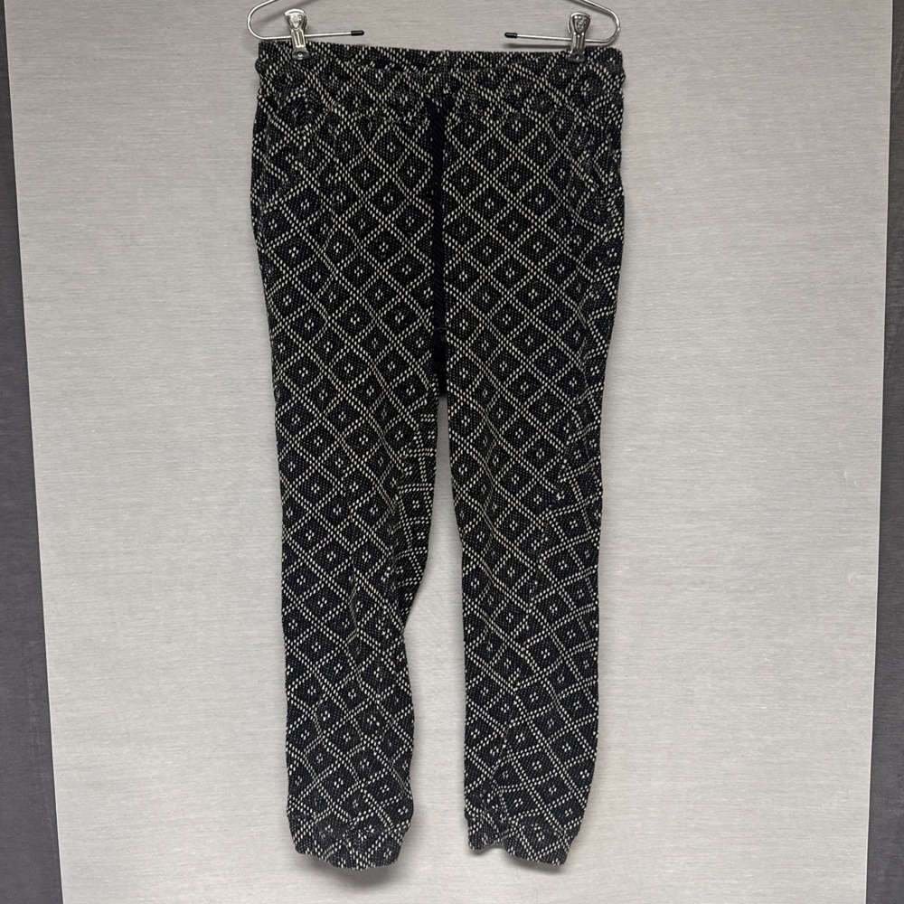 Faherty Knit Cotton Sweat Pants with Pockets, Women's‎ S - Geometric Black White